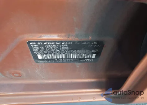 2020 Mitsubishi Mirage Le z USA, uszkodzony, nr VIN ML32A5HJ0LH005742